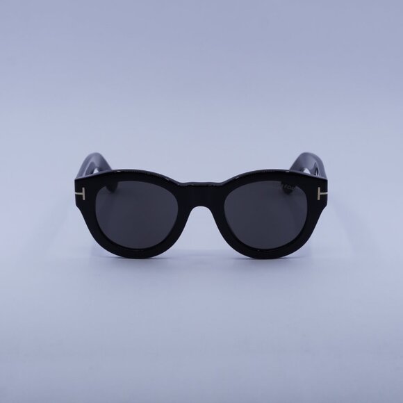 Tom Ford FT1212 01A Lucinda Sunglasses Shiny Black Square Frame, Smoke Lenses - Picture 3 of 9